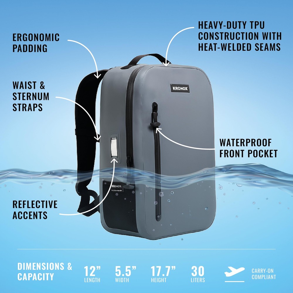 KRONOX 25L Waterproof Backpack for Men –