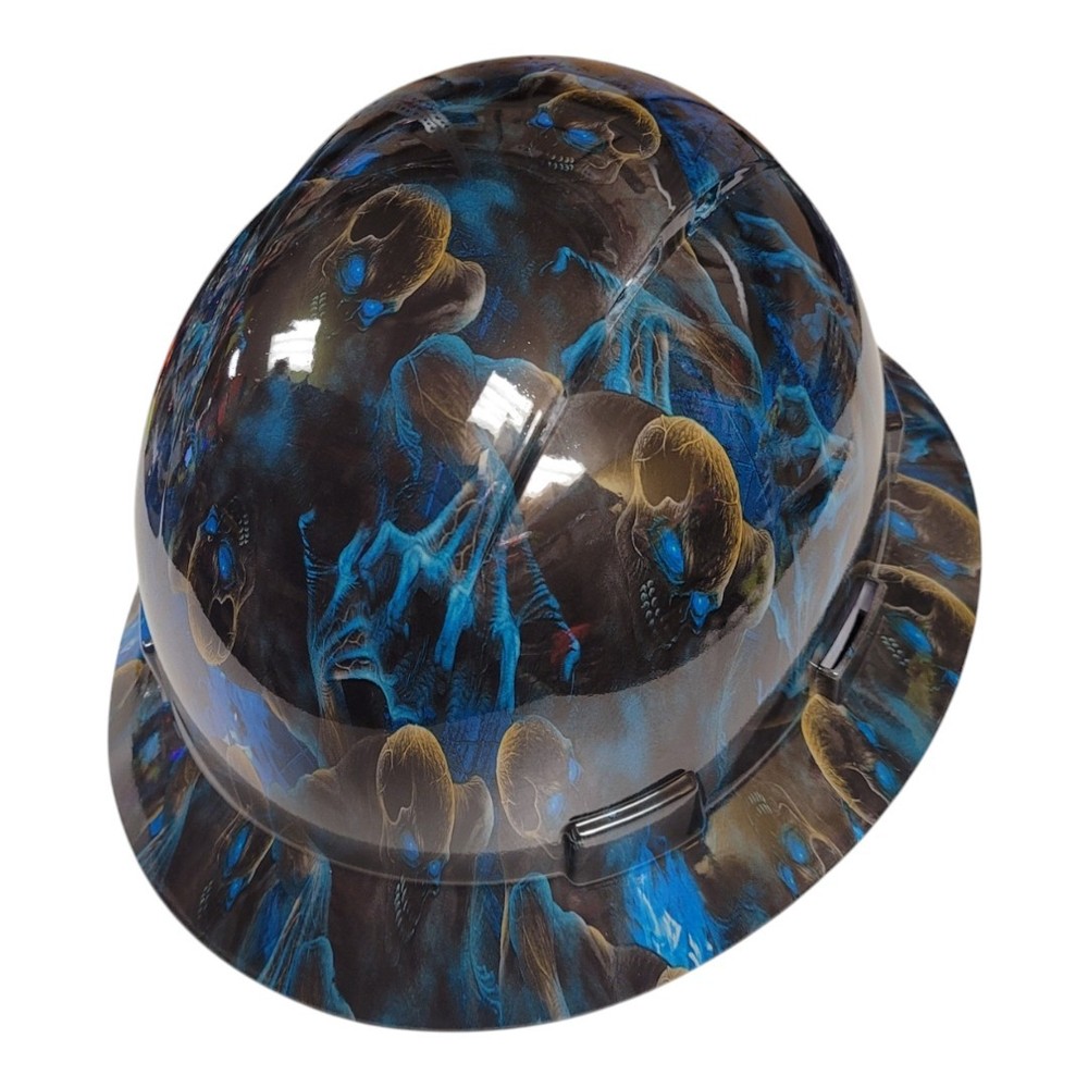 Skulls Full Brim Hardhat Blue