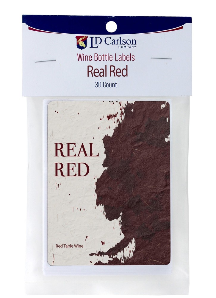Real Red Wine Labels 30/Pack Varietal Collection