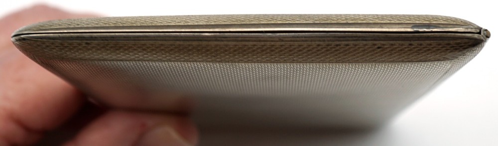 Sterling Silver Cigarette Case Engine Turned Design ES & Co England 1921