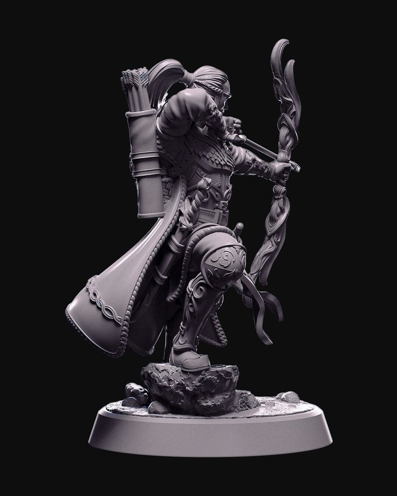 DnD Elduin Elven Archer Mini 32mm Scale TTRPG