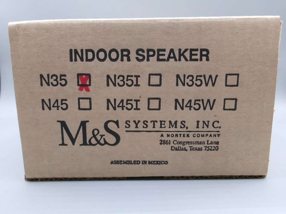 NEW M&S Systems N35 White Push Button Voice Intercom Indoor Speaker