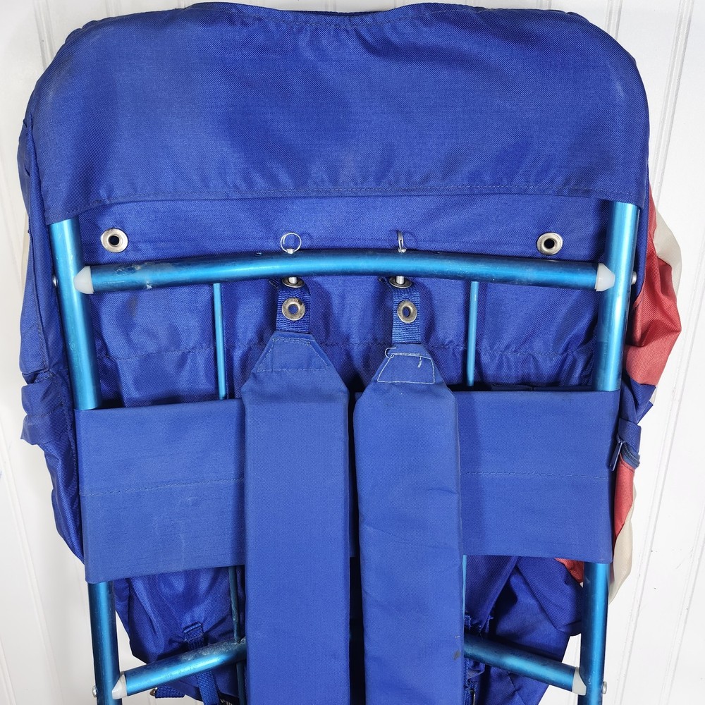 Vintage 1970ish RED, WHITE & BLUE EXTERNAL FRAME BACKPACK