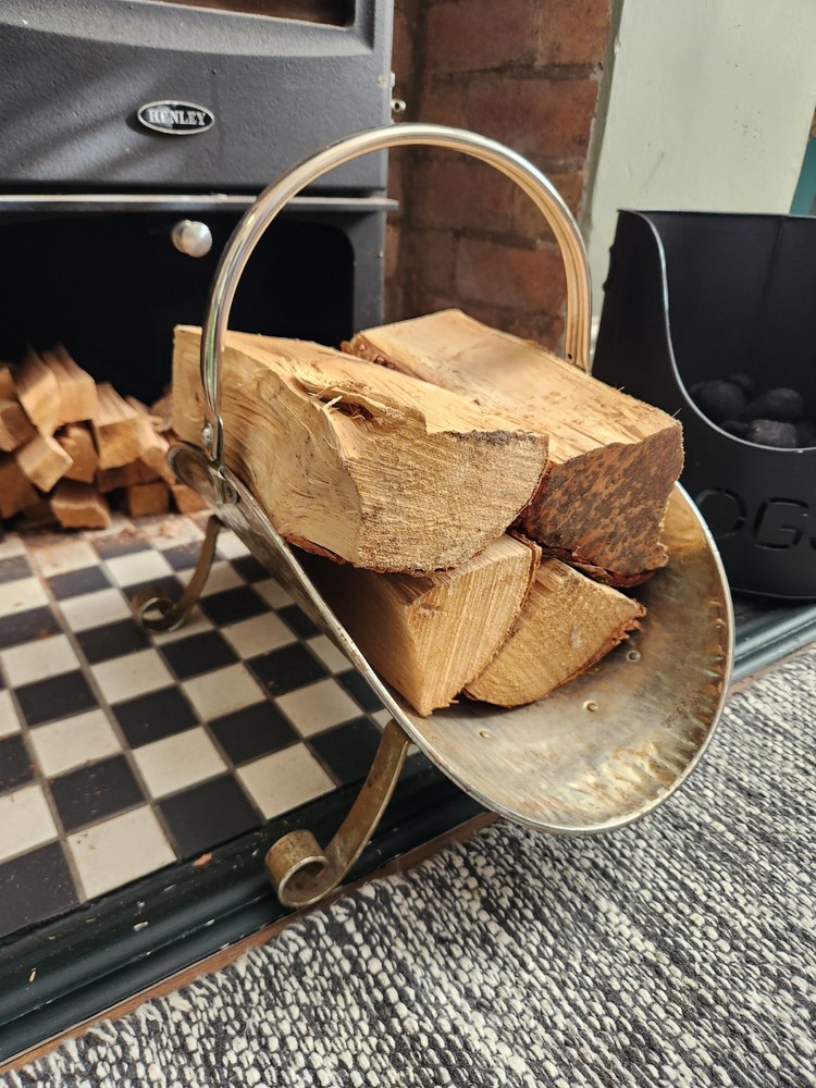 Vintage Brass Fire Wood Holder