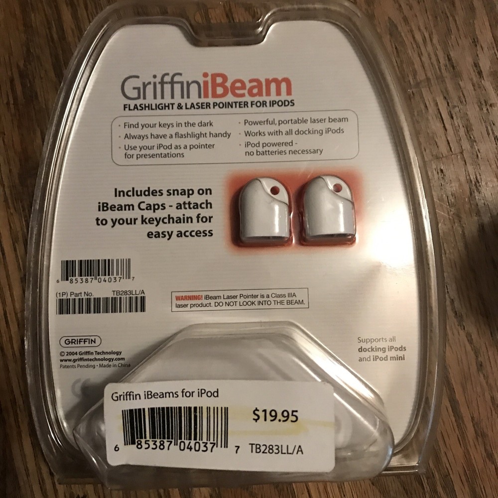 GriffiniBeam Flashlight & Laser Pointer for ipods NEW Sealed