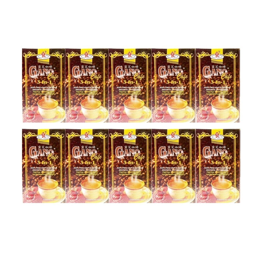 10 Boxes Ganocafe Organic Ganoderma Coffee Gano Excel 3in1 Cafe Latte Roasted