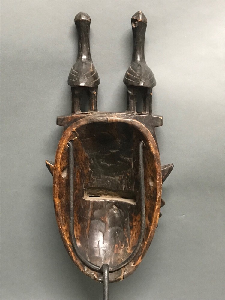 AFRICAN ART YAURE MASK WITH STAND