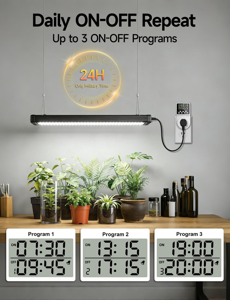 Techbee Indoor Digital Infinite Repeat Cycle Intermittent Outlet Timer Black