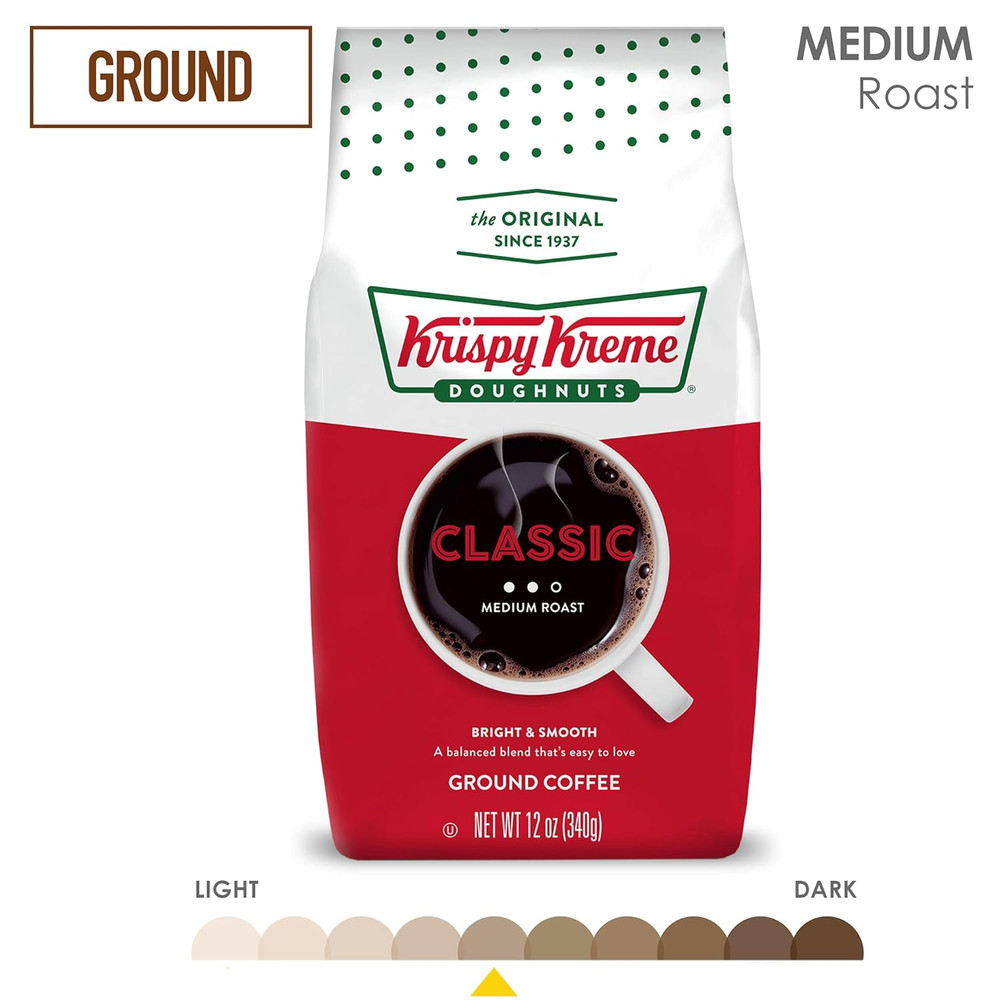Doughnuts, Classic, Ground Coffee, Medium Roast, Bagged 12Oz