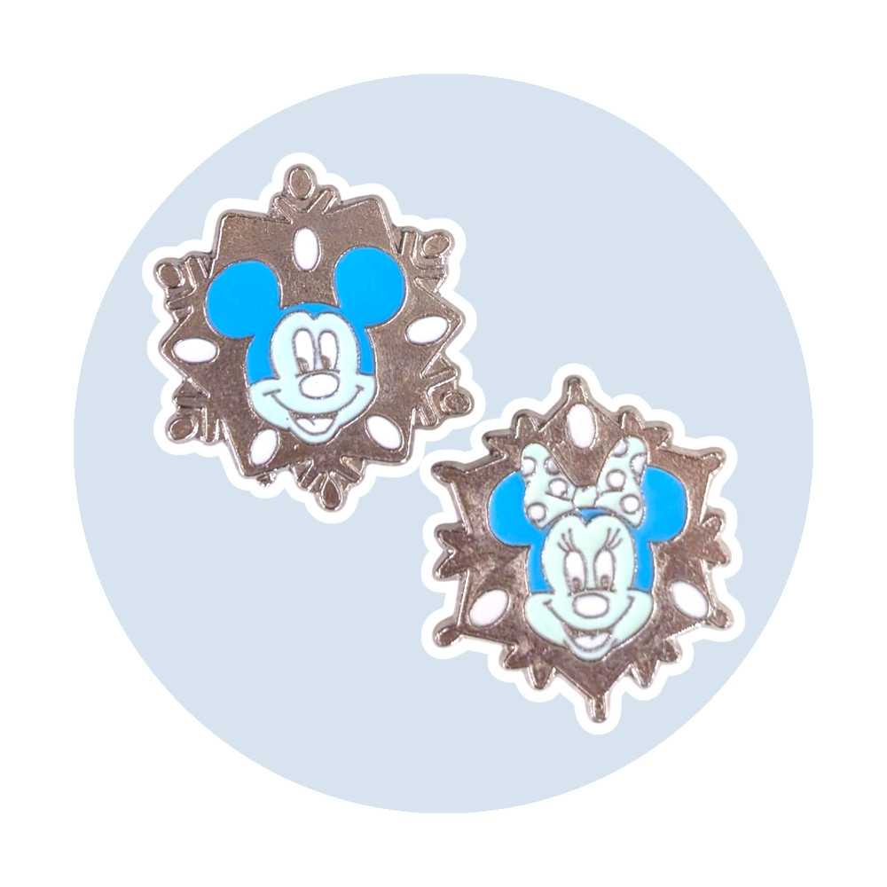 Mickey Mouse and Minnie Mouse Disney Pins: Snowflake