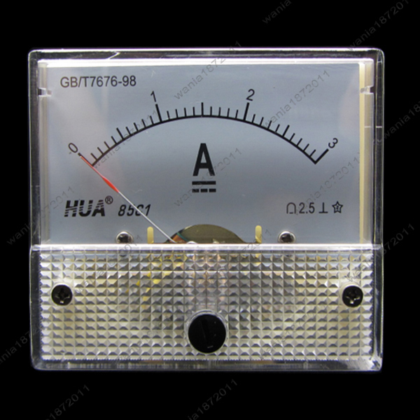 DC 3A Analog Ammeter Panel Pointer AMP Current Meter Gauge 85C1 0-3A DC