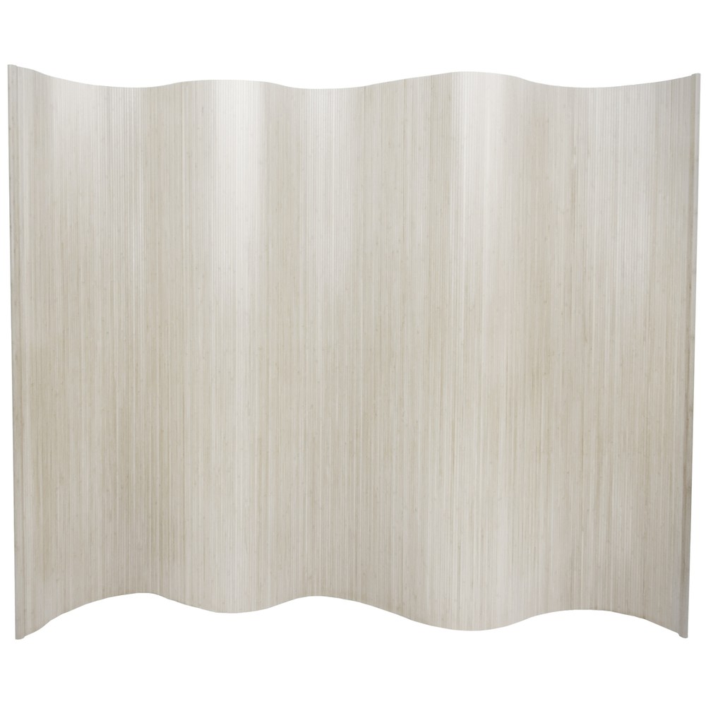 6 ft. Tall Bamboo Wave Screen - Rustic White
