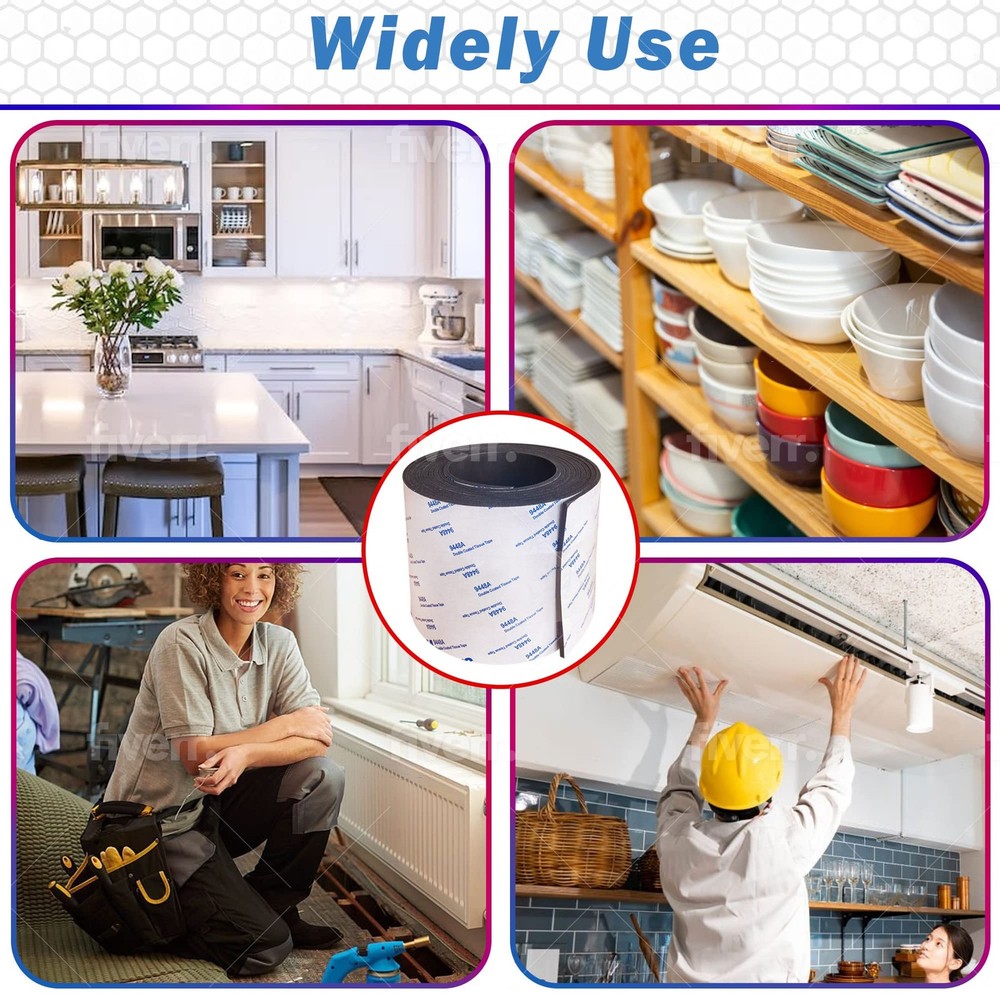 Neoprene Rubber Strip with Adhesive, Solid Rolls & Strips for DIY Gaskets, Cr...