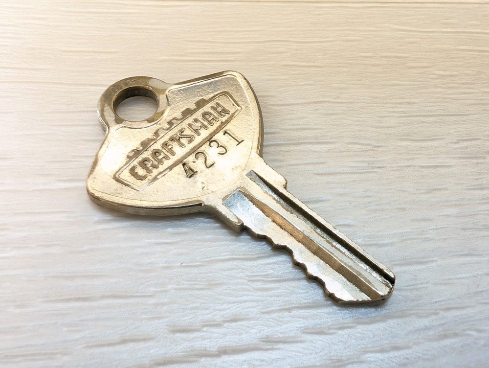 Vintage Craftsman Tool Box Key #4231 For Sears Toolboxes Brass Decor