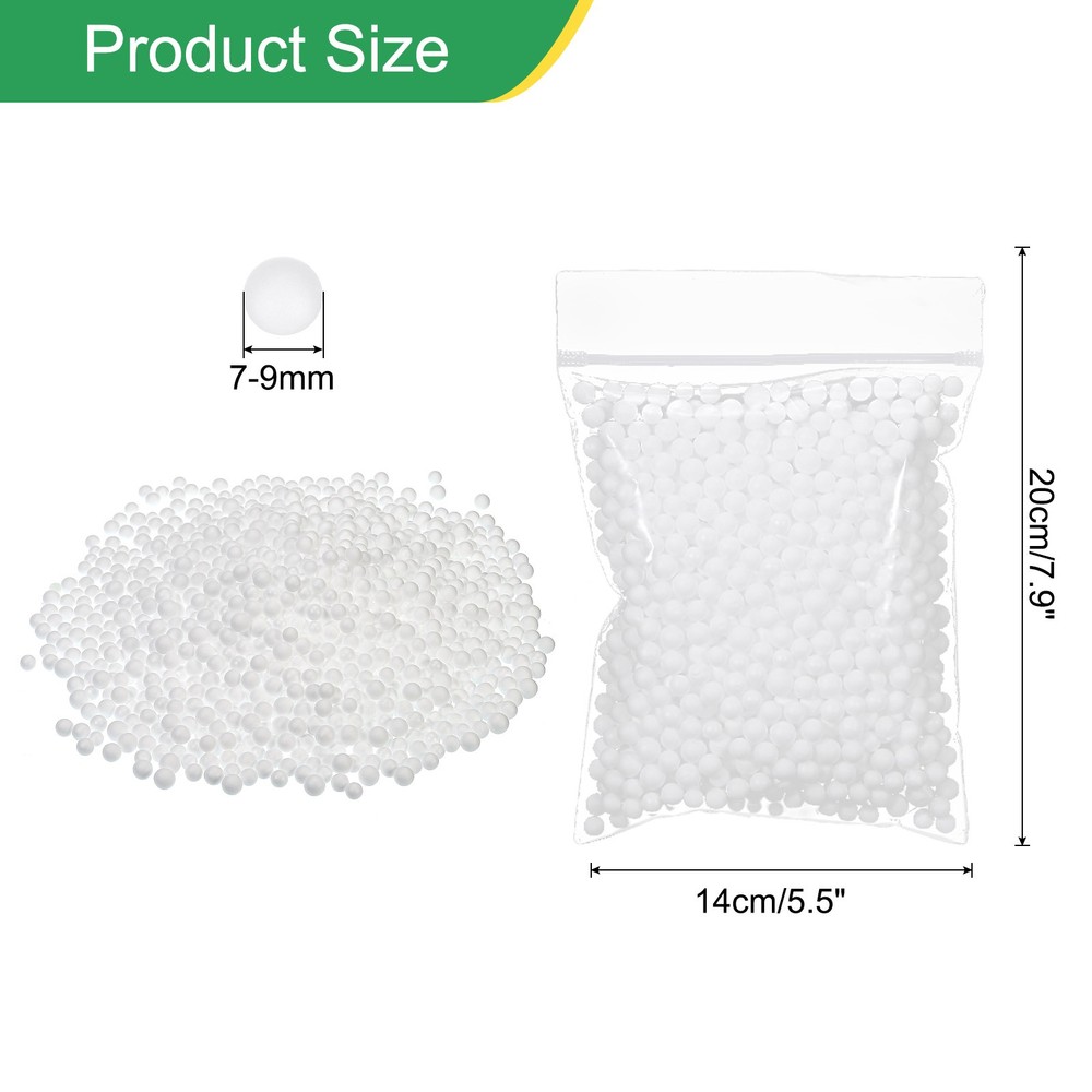Foam Beads 7-9mm Foam Balls Mini Foam Balls White