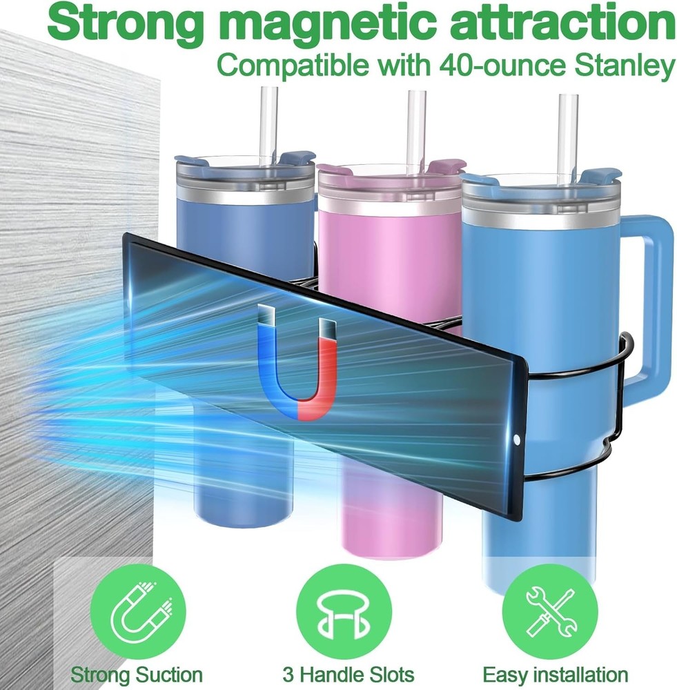 1 Pack, Magnetic Stanley Cup Holder, Stanley Cup Organizer for Refrigerators/...