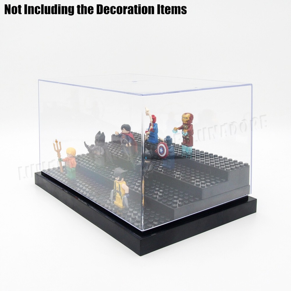 4-Steps Acrylic for Minifigure Display Case Stackable Box Clear Dustproof Clear