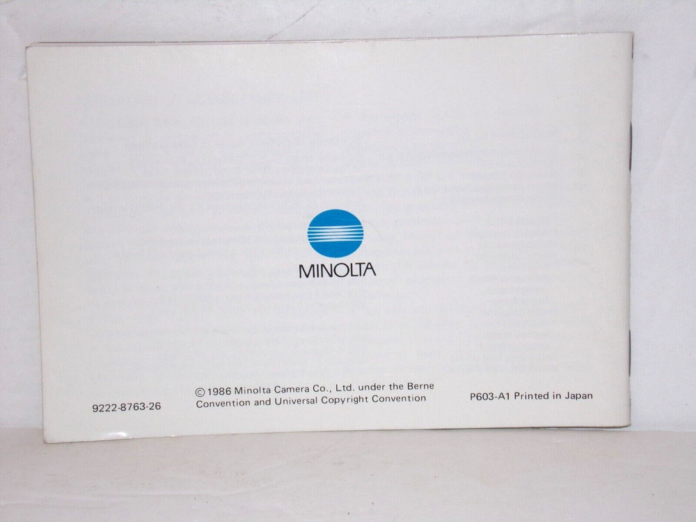 Minolta Data Back 70 Instruction Manual Original Manual