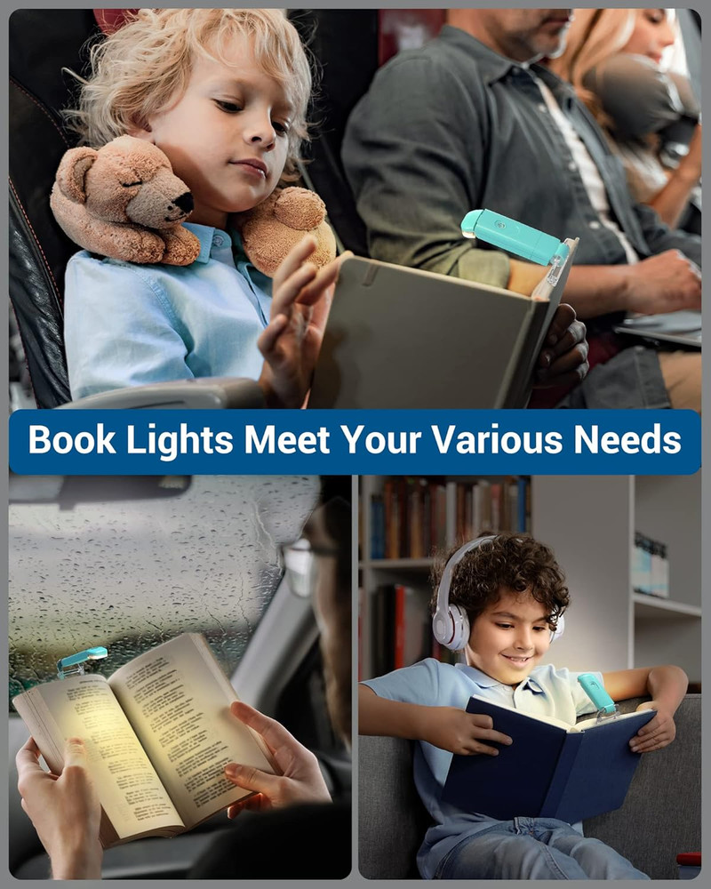 USB Rechargeable Book Light for Reading in Bed, LED Book Reading Lights with Cli
