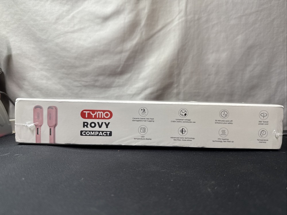 Tymo Rovy Pink Wave Curling Iron Compact Ceramic Barrel Ionic Technology