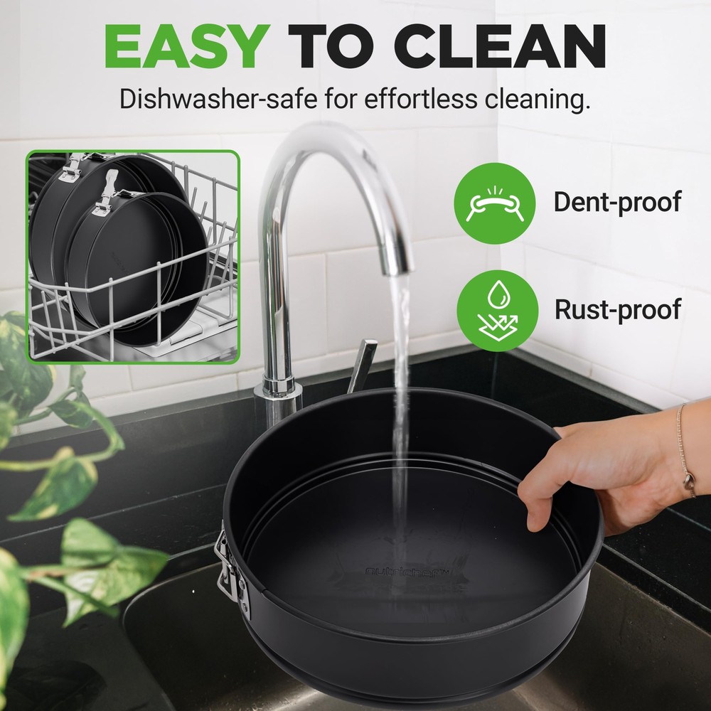 NutriChef 3-Piece Nonstick Springform Pan Set - (Black)