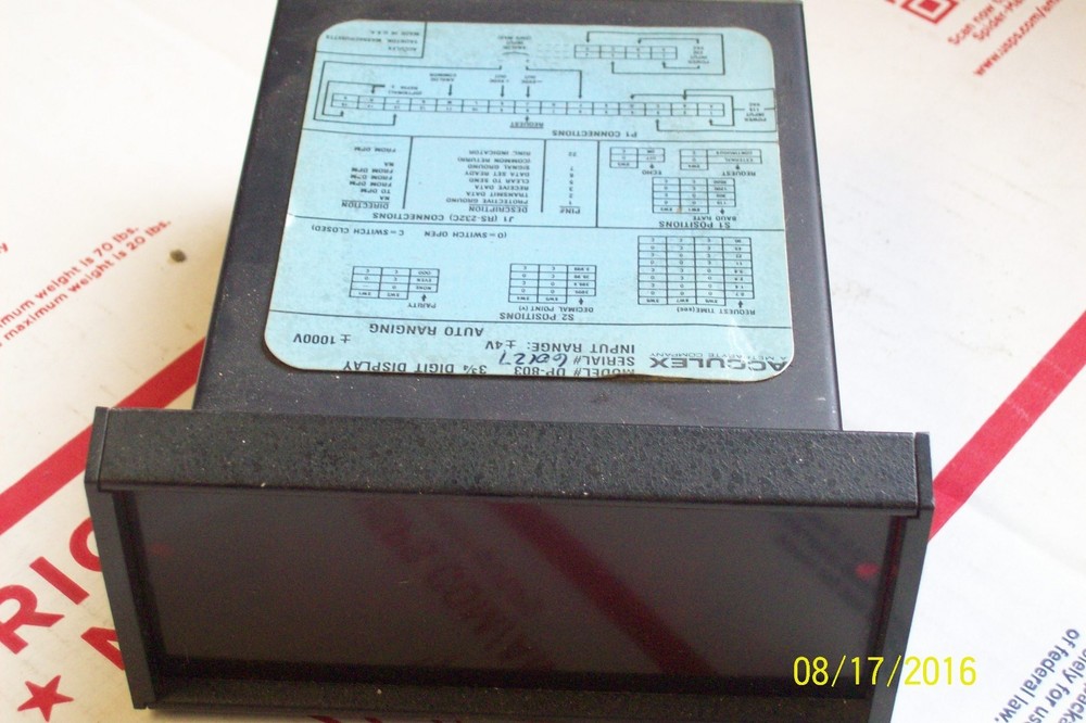ACCULEX 3-3/4 DIGIT DISPLAY PANEL MOUNT COUNTER 4 VOLT INPUT MODEL DP-803