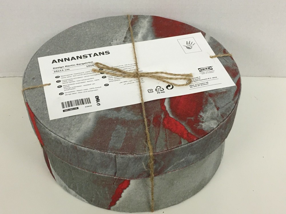 IKEA ANNANSTANS Box with lid, handmade red NEW