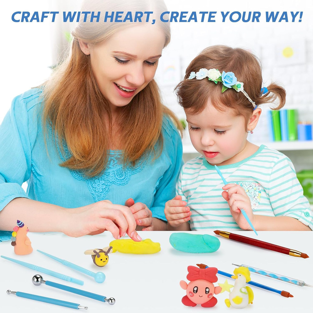 Polymer Clay Tools, Modeling Dotting Tools, Silicone Clay Sculpting Tool, Air Dr