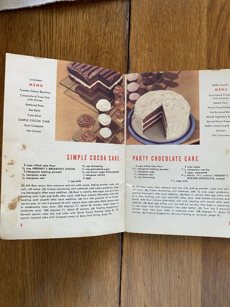 Vintage 1940 Hershey’s Recipes Book