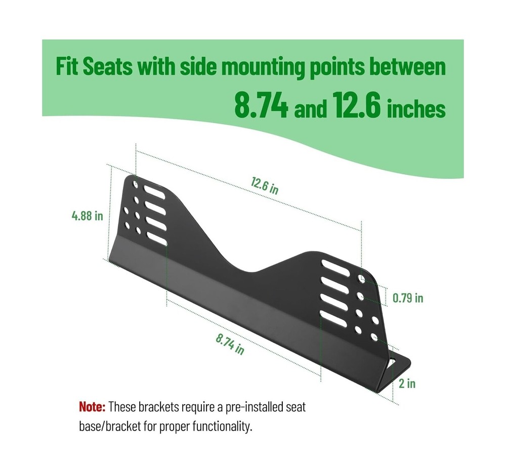 Universal Racing Seat Bracket with Seat Slider, Side Mounting Bracket Track A...