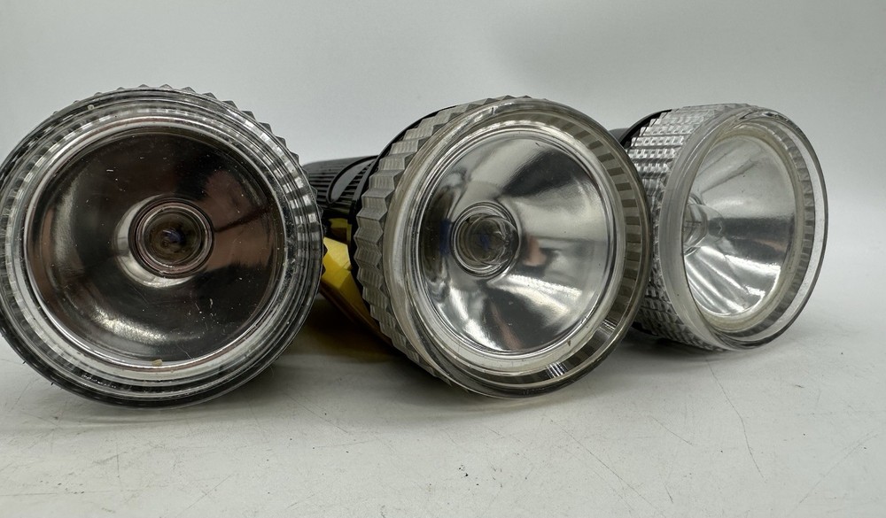 (3) Development workshop Inc Handheld Flashlight Plastic Black Yellow Military