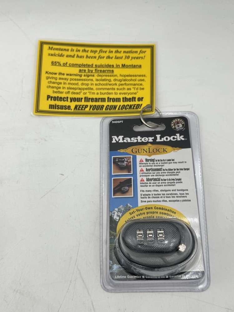 NEW Master Lock 94DSPT MasterLock Trigger Gun Lock Combination Black