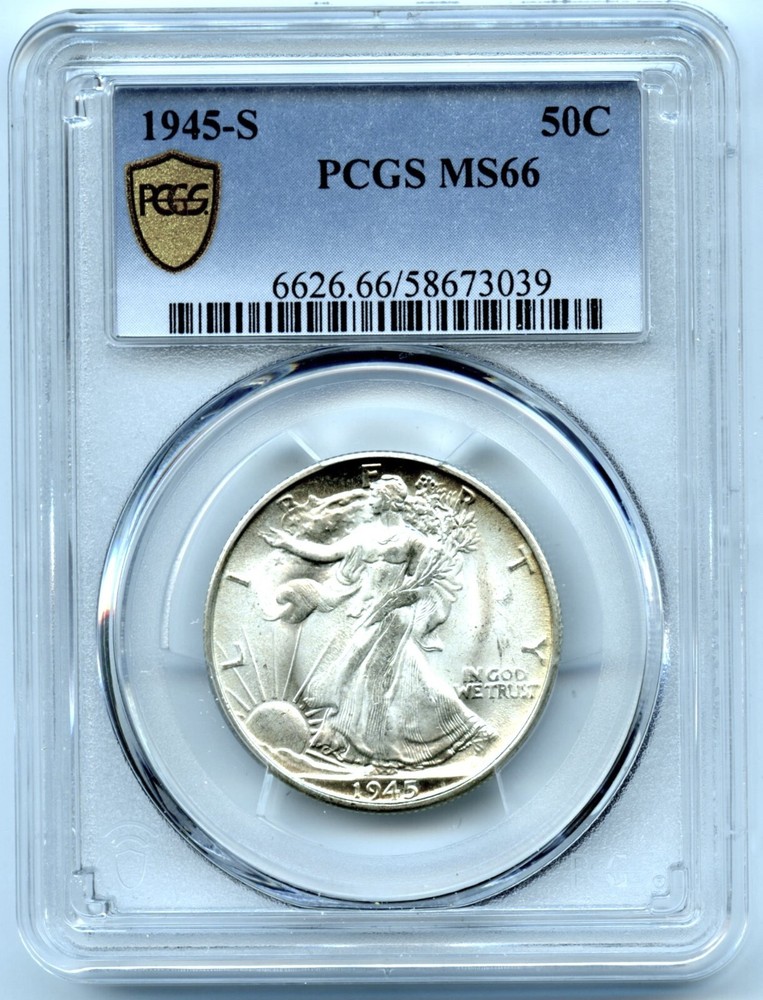 1945-S Walking Liberty Half Dollar, PCGS MS66