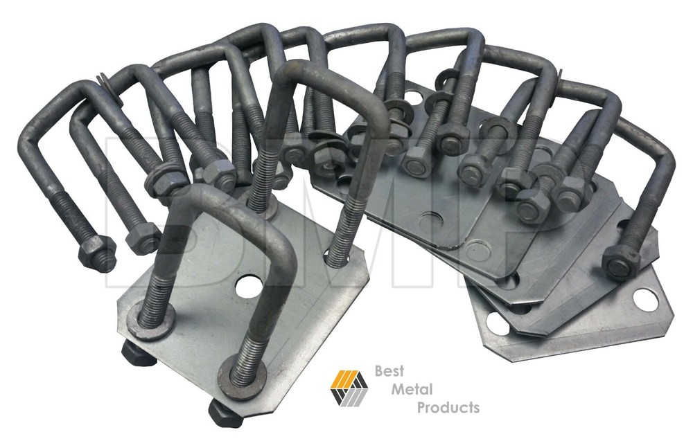 (3) Boat Trailer Spring Axle Square M14 U-Bolt Kits 1000308