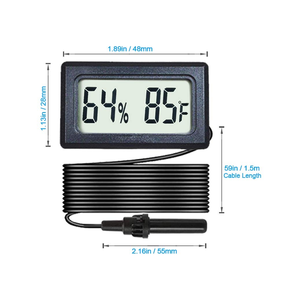 4-Pack Mini Digital Hygrometer Thermometer Gauge with Probe LCD Display Tempe...