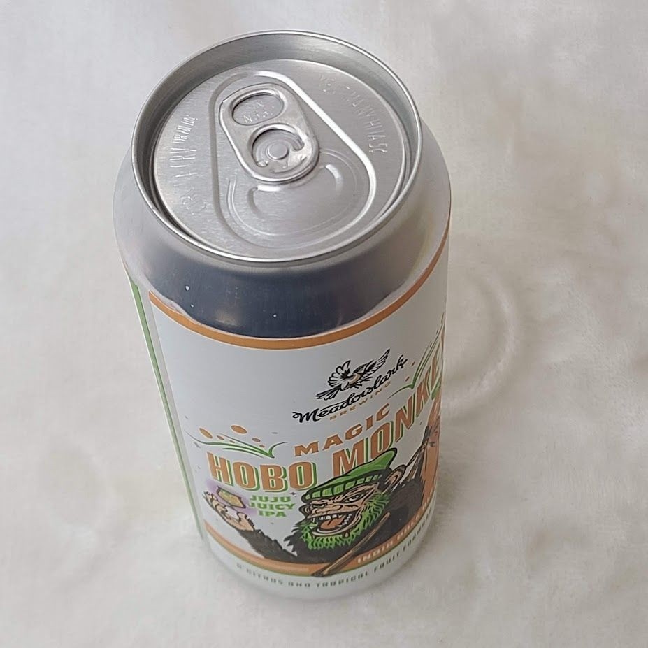 Meadowlark Brewing Magic Hobo Monkey IPA Beer Can Empty Bottom Opened Sidney MT