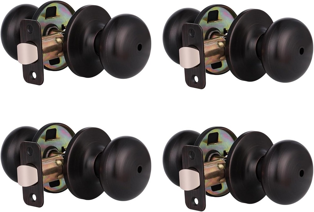 KNOBWELL 4 Pack Privacy Locking Door Knob, Interior 4 Pack, Lock