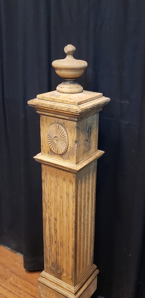 Restored Ornate Solid Oak Newel Post 49" x 7" GA9710