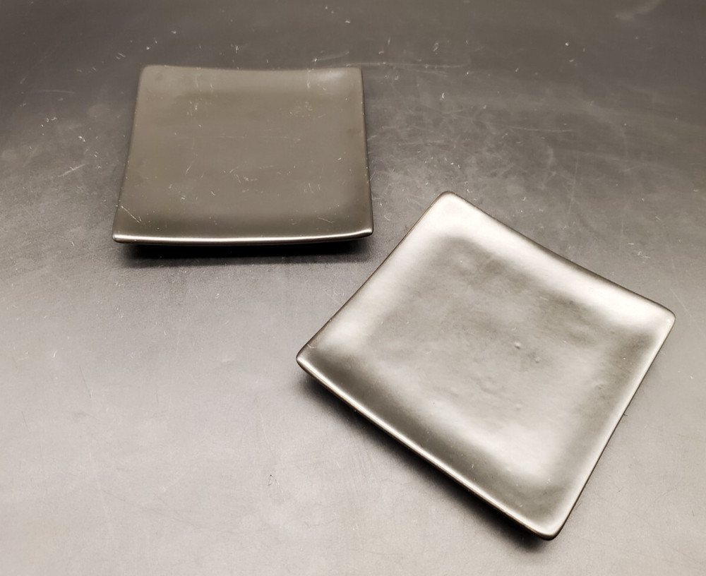 Matte Black Square Candle Plates