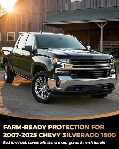 Tow Hook Covers Compatible with Chevy Silverado 1500,Custom Front Blue
