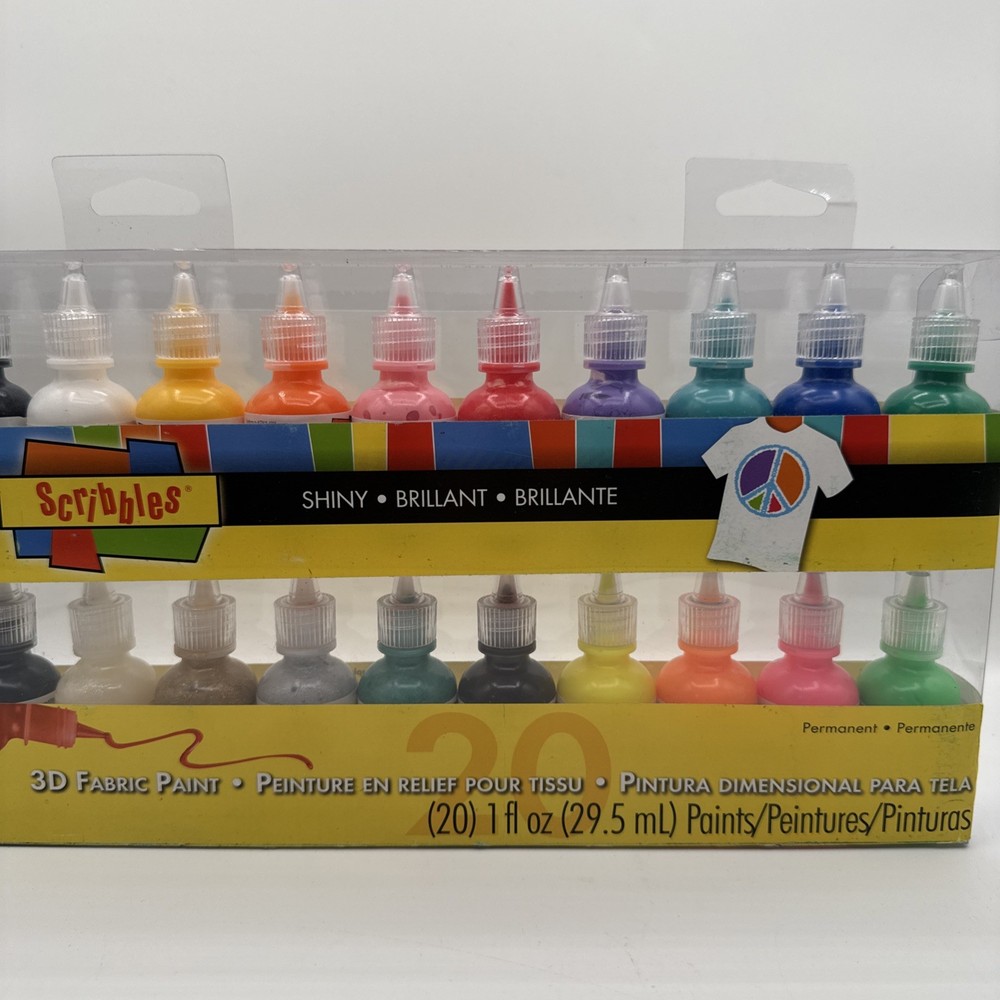 Scribbles 3D Fabric Paints 1oz 20/Pkg Shiny Brilliant