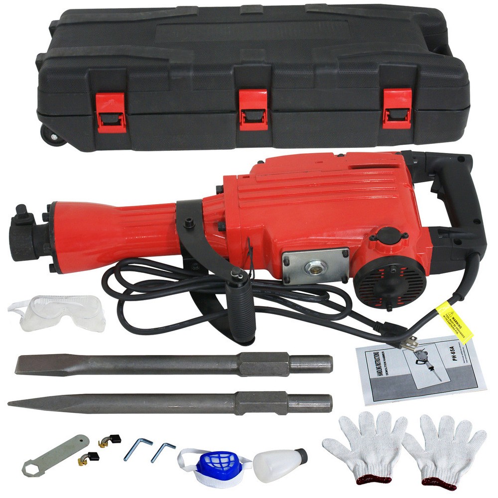 2200W Construction Demolition Jack Hammer Electric Concrete Breaker 2 Chisel Bit