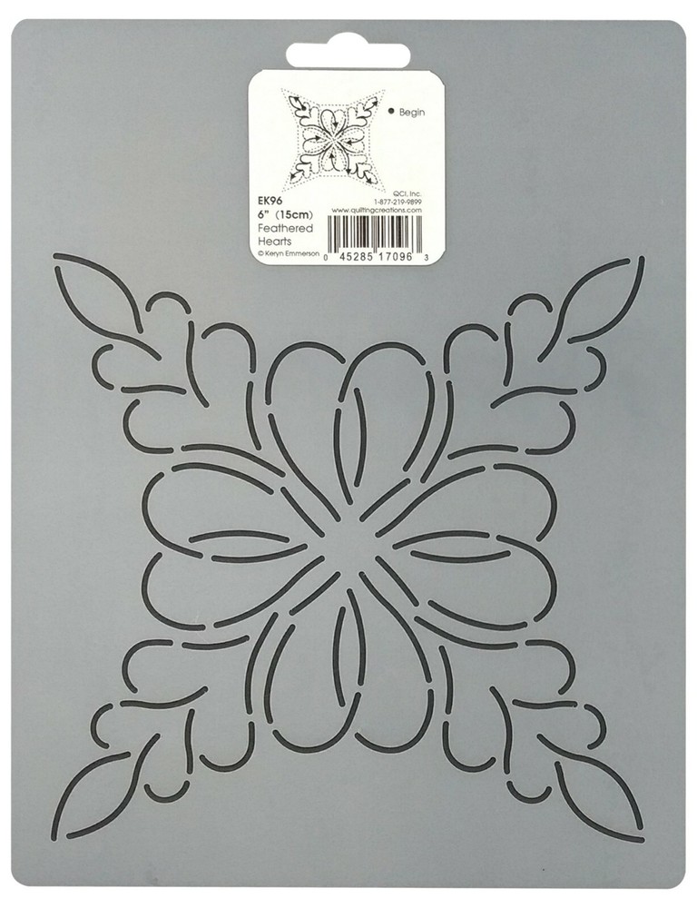 Quilting Stencil Feathered Blocks Quilt Pattern Feather Square Quilters Template