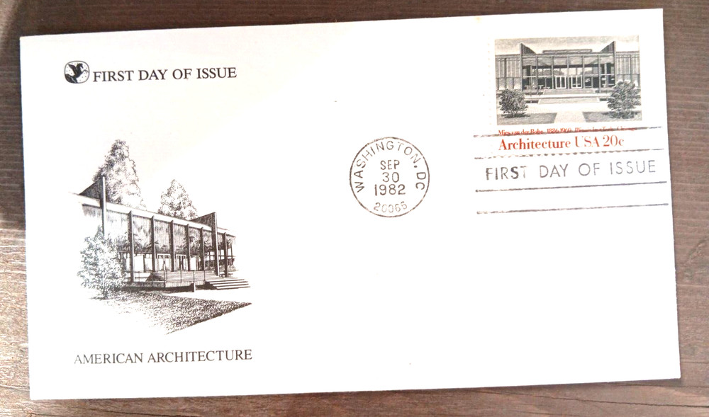 ARCHITECT MILES VAN DER ROHE ILLINOIS INST TECH READERS DIGEST CACHET 1982 FDC U