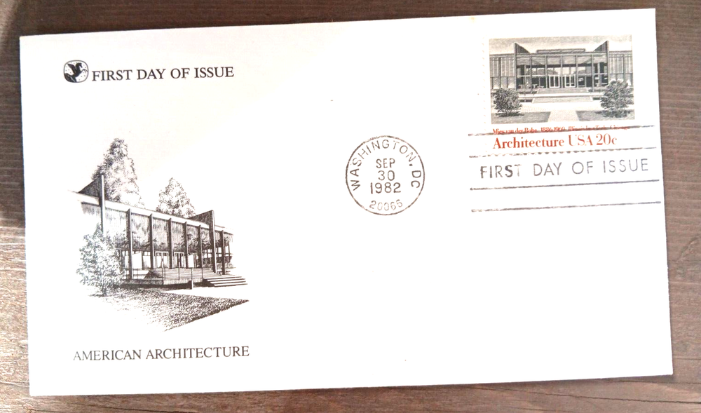 ARCHITECT MILES VAN DER ROHE ILLINOIS INST TECH READERS DIGEST CACHET 1982 FDC U
