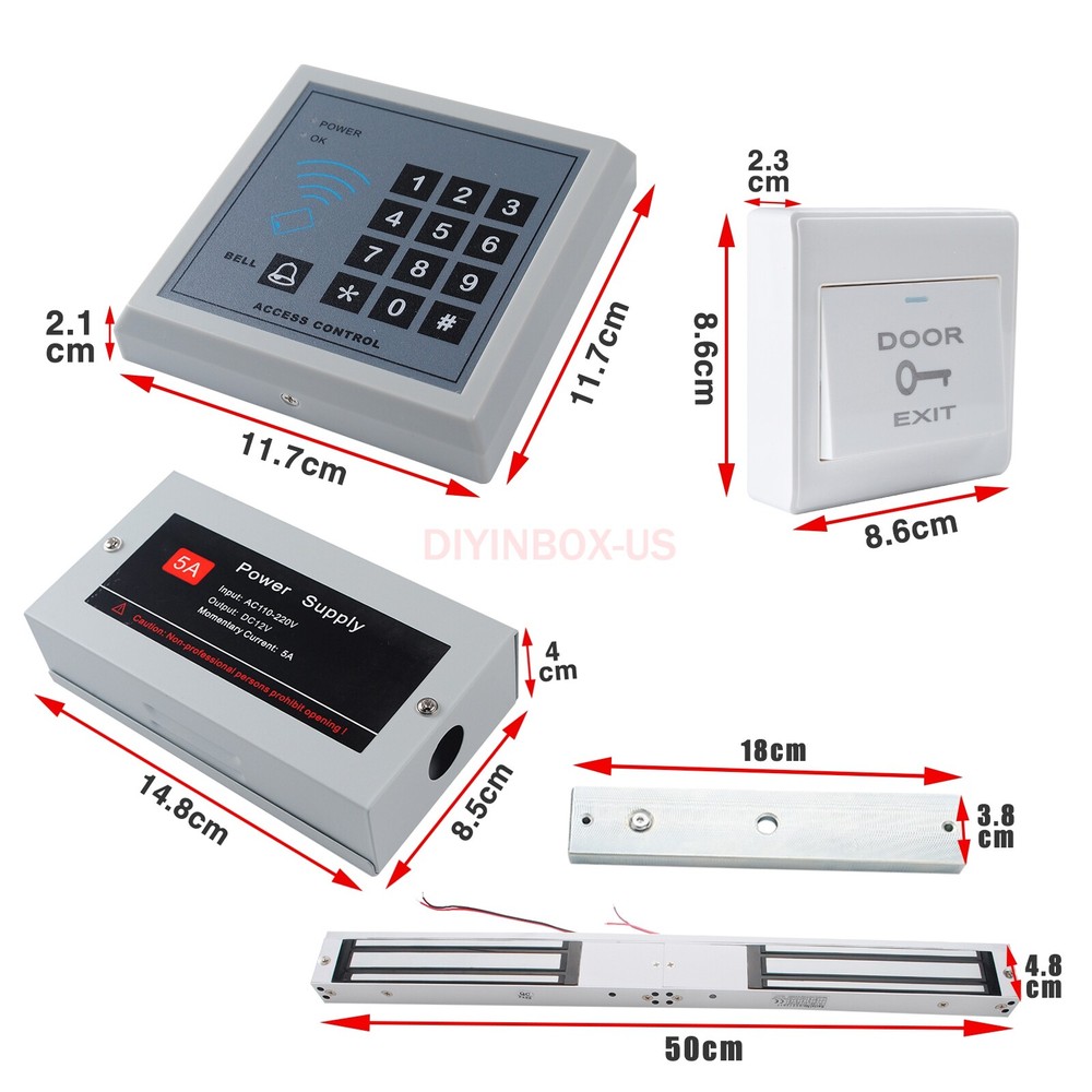 RFID Door Entry Security Access Control System Kit Set Magnetic Electronic Lock