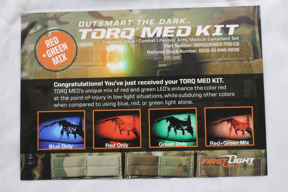 First Light Torq Med Kit Tactical Military Flashlight with MOLLE Blade Mount