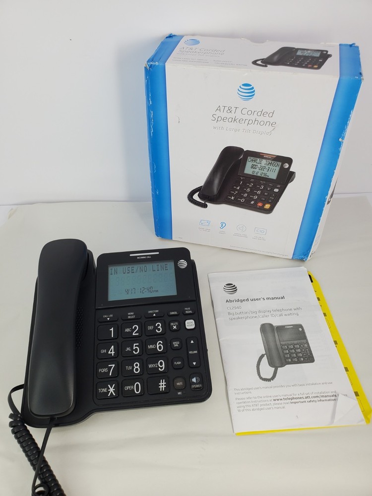 AT&T CL2940 Speakerphone with Large Display Black