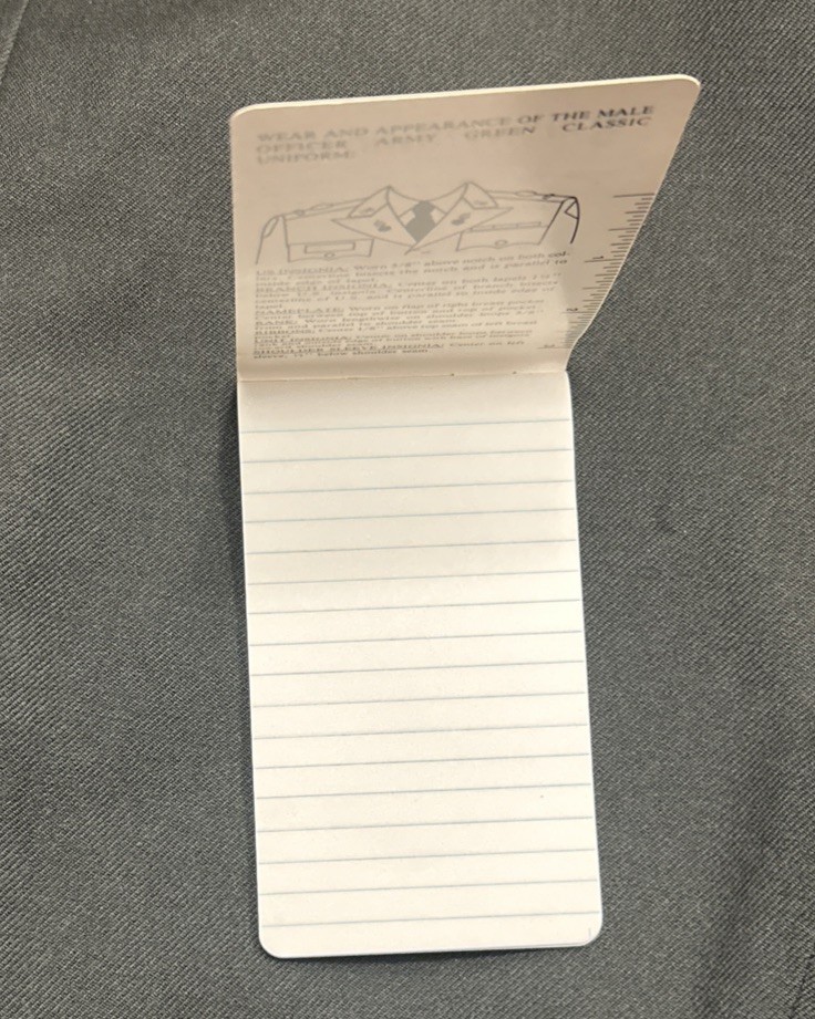 US Army Ordnance Corps Pocket Notebook Green Classic Uniform