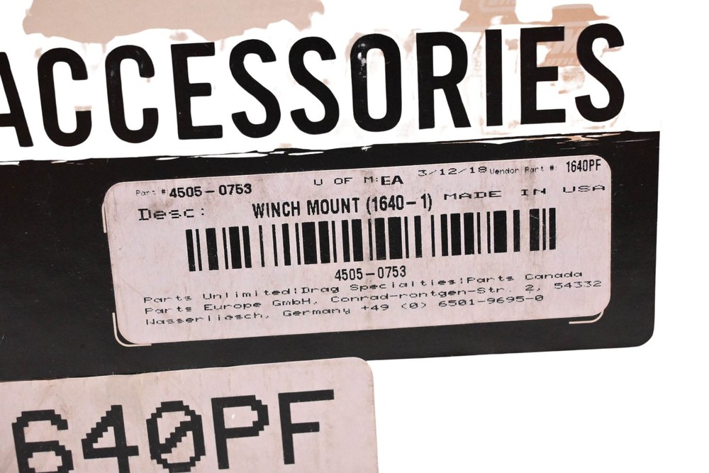 Moose Utilities 4505-0753 Winch Mount NOS